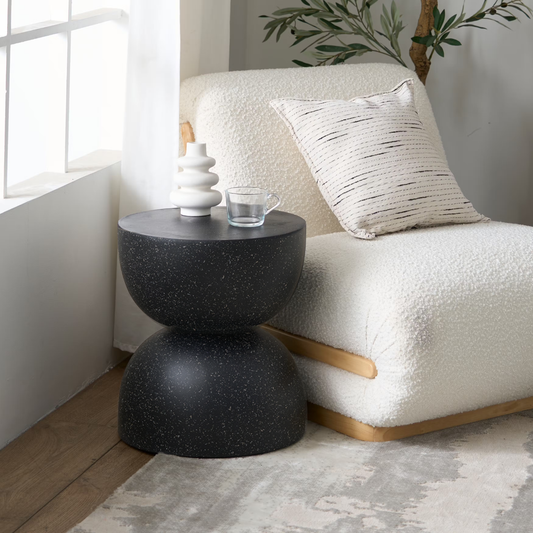 PREVENTA - Mesa Lateral Piedra Luna Tempus Negro