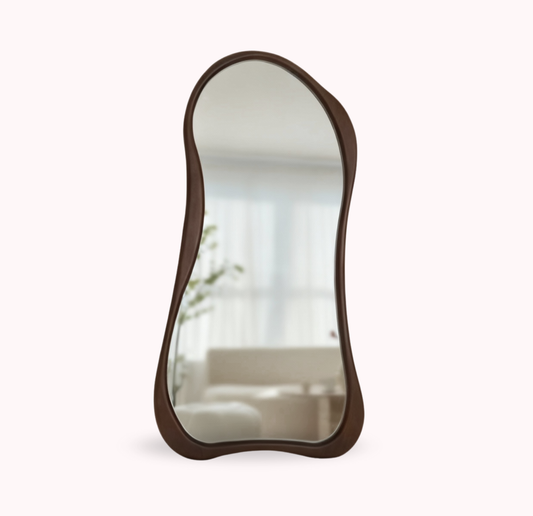 PREVENTA - Espejo Asimetrico Cuerpo Entero Madera Color Cacao 180X80cm